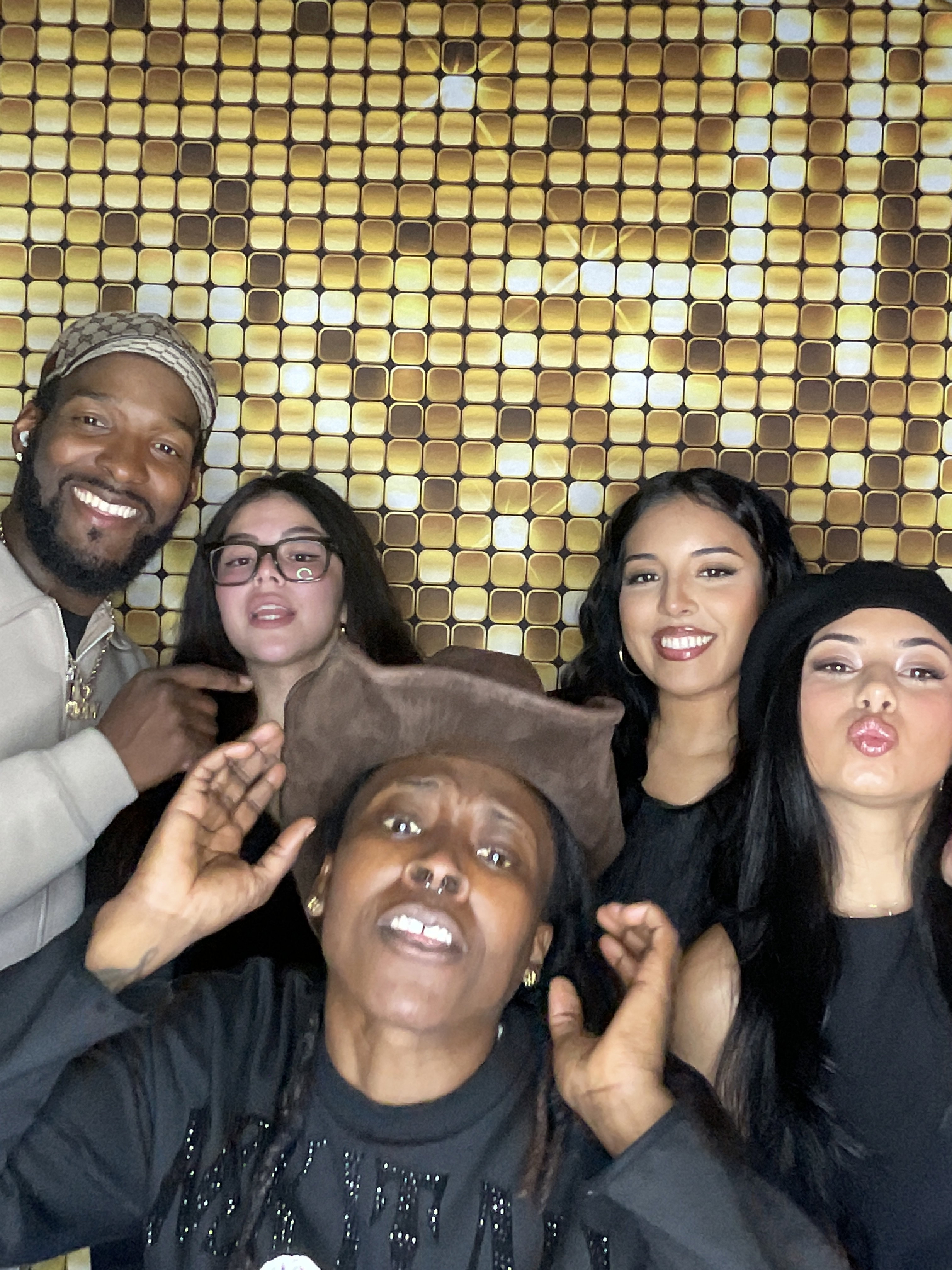 Friends posing together at a Charlotte event